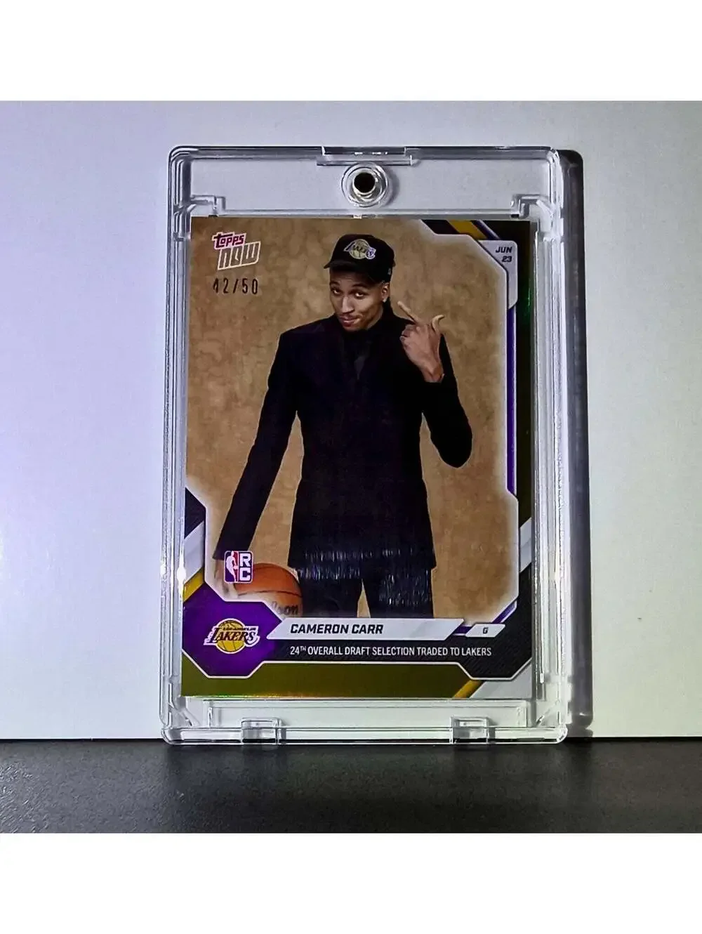Cameron Carr Rookie 2026-27 Topps NBA Draft #CCAR Gold Foil 42/50 Card LA Lakers